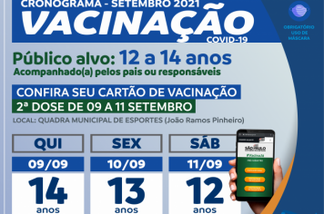 Nesta quinta-feira (09), Nazaré Paulista inicia vacinação contra a covid-19 para adolescentes com idade entre 12 a 14 Anos 