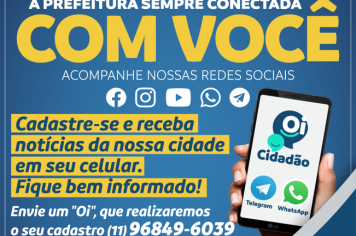 novos canais digitais: a Prefeitura de Nazaré Paulista cria canais nas redes sociais e segue conectada com a população