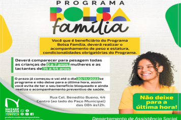 Comunicado: Atenção Beneficiários do Programa Bolsa Família!