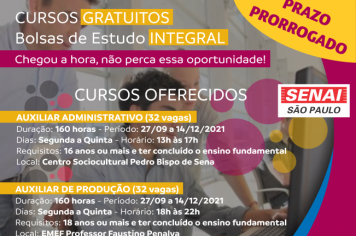 Prazo Prorrogado: Prefeitura de Nazaré Paulista e Senai abrem mais de 60 vagas para cursos gratuitos 