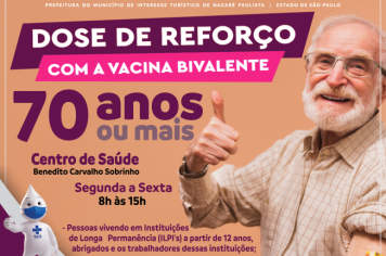 A Prefeitura de Nazaré Paulista inicia a vacinação contra a Covid-19 nesta terça-feira(28)  com a vacina bivalente da Pfizer 