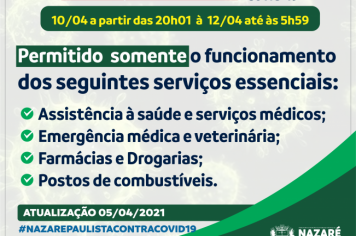 A Prefeitura de Nazaré Paulista atualiza um novo decreto de combate ao coronavirus  
