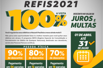 Não perca esta oportunidade! Contribuinte de Nazaré Paulista, aproveite o REFIS e regularize seus débitos com o município 