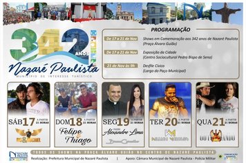 Prefeitura organizou uma programação especial, em comemoração aos 342 anos do município!