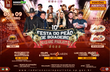 Vem aí a festa mais aguardada da região, a 10ª Festa do Peão de Boiadeiro de Nazaré Paulista