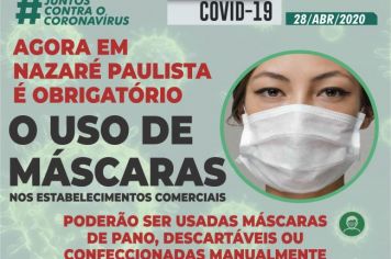 Prefeitura de Nazaré Paulista decreta utilização obrigatória de máscaras de proteção para os comércios em razão covid19/coronavírus 