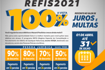 Não perca esta oportunidade! Contribuinte de Nazaré Paulista, aproveite o refis e regularize seus débitos com o município 