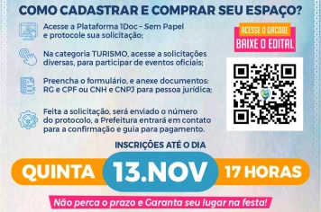 Edital (Venda de Espaços para Barracas) 