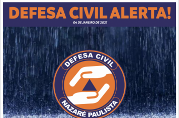 Defesa Civil mantém alerta de tempestade nesta segunda (04) em Nazaré Paulista