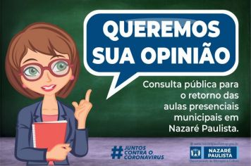 Consulta pública para o retorno das aulas em Nazaré Paulista