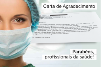 Genro de paciente envia carta de agradecimento à equipe do Hospital Municipal de Nazaré Paulista