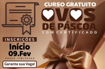 Fundo Social abre inscrições para curso gratuito de Bombons e Ovos de Páscoa em Nazaré Paulista