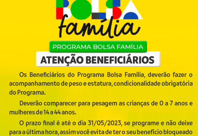 Atenção Beneficiários do Programa Bolsa Família de Nazaré Paulista