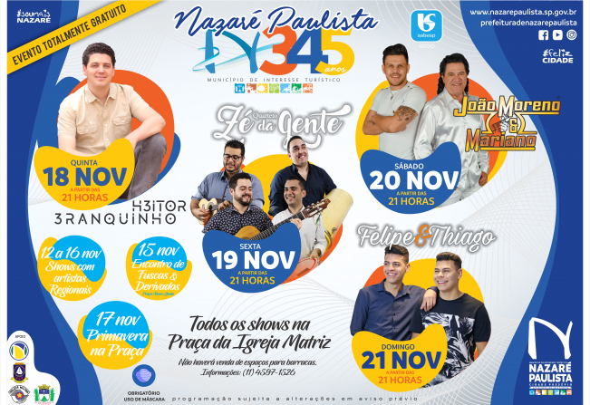 Veja a agenda de eventos de aniversário de Nazaré Paulista