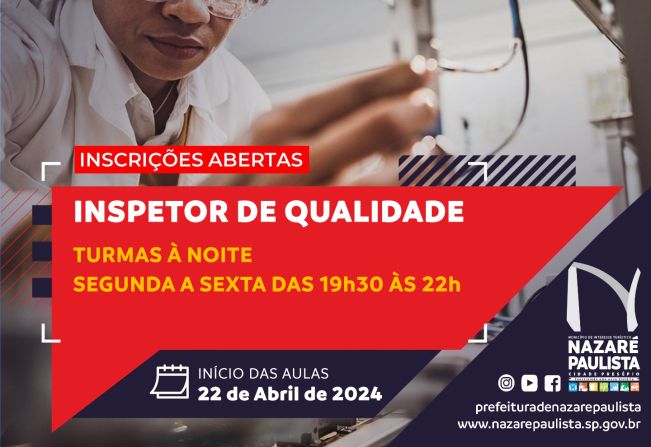 Oportunidade única: PREFEITURA DE NAZARÉ PAULISTA E SENAI ABREM VAGAS PARA O CURSO GRATUITO DE