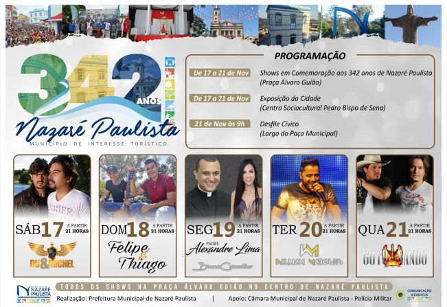 Prefeitura organizou uma programação especial, em comemoração aos 342 anos do município!