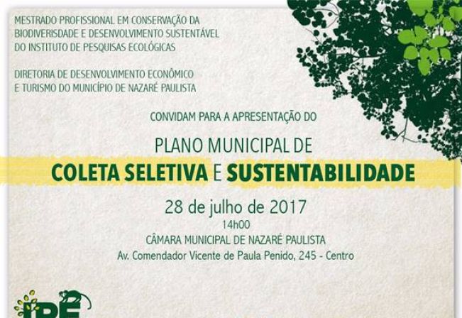 Convite - Plano Municipal de Coleta Seletiva e Sustentabilidade