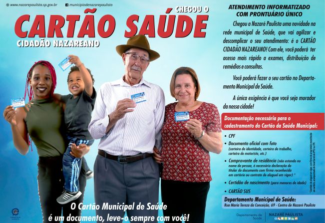Prefeitura de Nazaré Paulista lança o Cartão Cidadão Nazareano do Sistema Municipal de Saúde