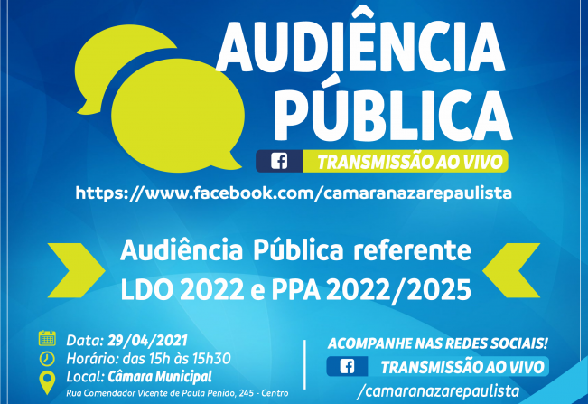 Departamento de Planejamento realizará Audiência Pública nesta quinta-feira(29)