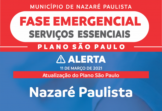 Nazaré Paulista entra na Fase Emergencial a partir desta segunda-feira(15)