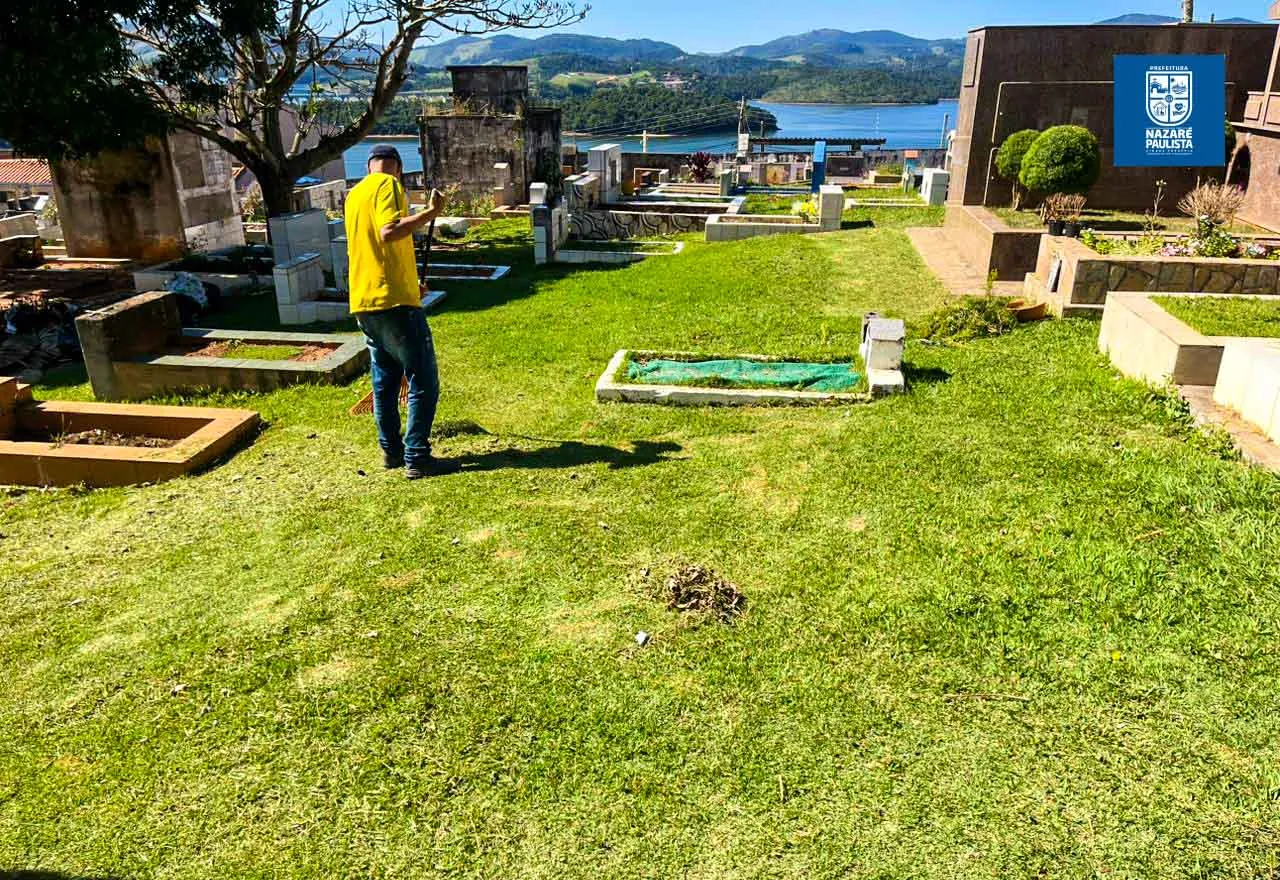 Prefeitura realiza serviços de zeladoria no Cemitério Municipal de Nazaré Paulista