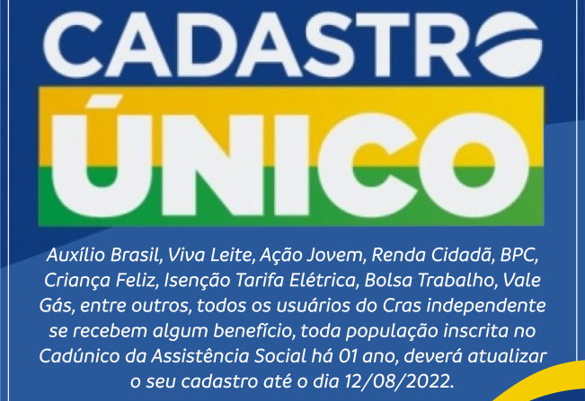 Fique atento - Beneficiários cadastrados em programas sociais precisam atualizar os dados do Cadastro Único