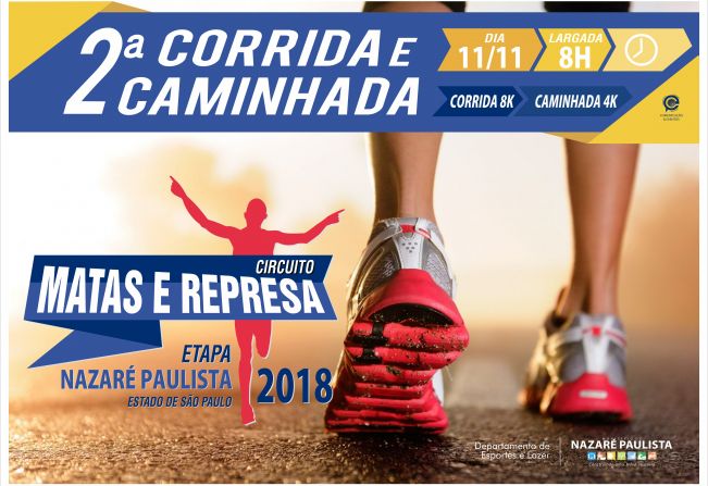 Inscrições Abertas para a 2ª Corrida e Caminhada ENTRE MATAS E REPRESA de Nazaré Paulista 