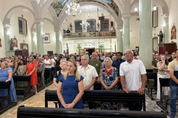 Foto - Paróquia Nossa Senhora de Nazaré celebra Santa Missa no 1º Dia Votivo rumo aos 350 anos do município