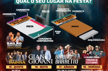 Camarotes e área vip já estão à venda, não fique de fora do melhor lugar da festa!