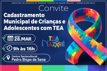 Prefeitura realizará cadastramento para fortalecer atendimento a crianças e adolescentes com TEA em Nazaré Paulista