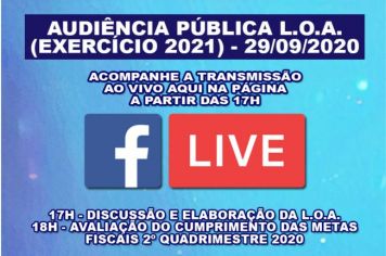 Audiência Pública da Lei Orçamentária Anual (LOA) para o exercício 2021