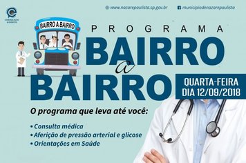 Programa “Bairro a Bairro” de Atendimento a Saúde nos Bairros Moinho II e Moinho I em Nazaré Paulista