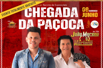 Vem aí, Grande show com a dupla João Moreno & Mariano, na tradicional Chegada da Paçoca – Nazaré Paulista 2024