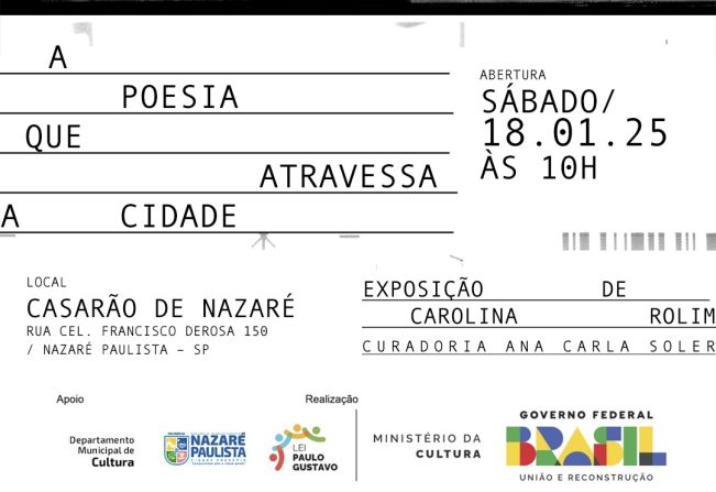 Lei Paulo Gustavo: Nazaré Paulista recebe pela primeira vez exposição “A poesia que atravessa a cidade” da Carolina Rolim 