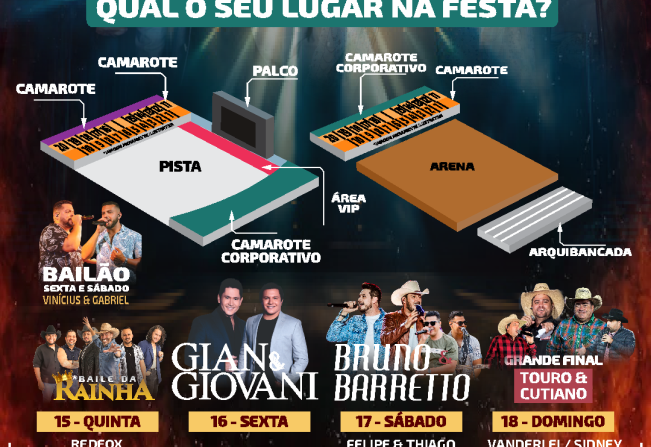 Camarotes e área vip já estão à venda, não fique de fora do melhor lugar da festa!