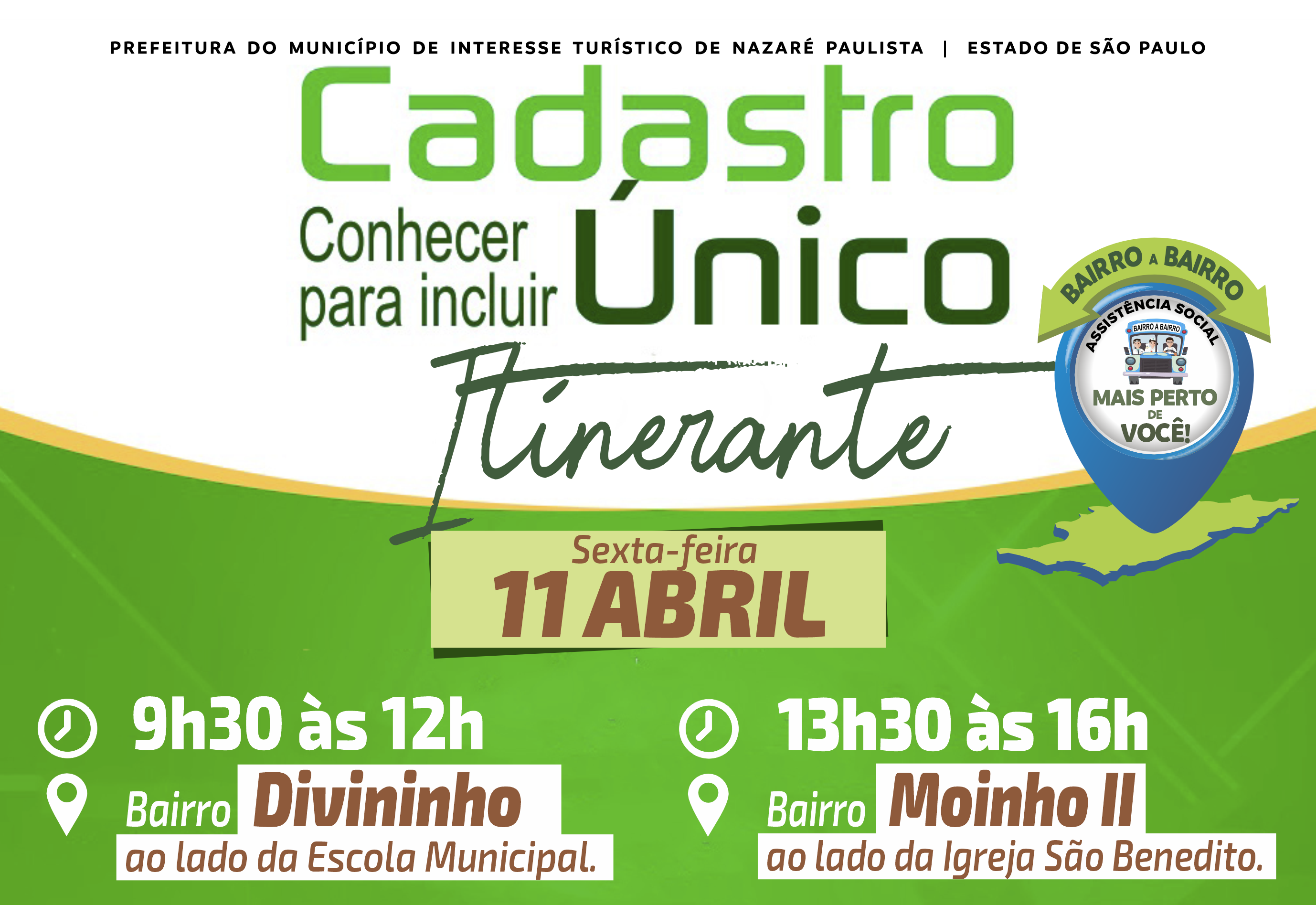 Atenção, moradores dos bairros Divininho e Moinho II