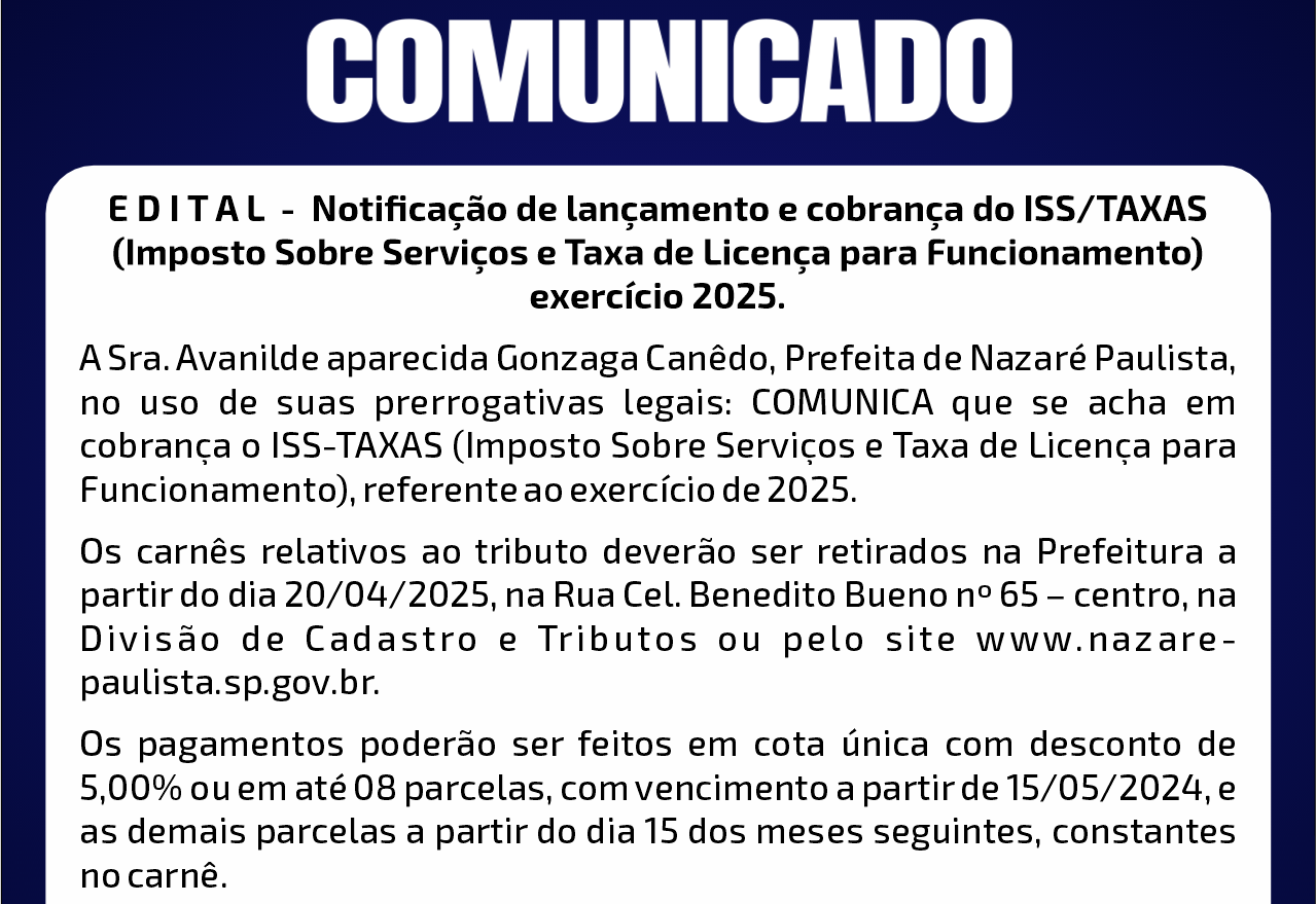 Comunicado - Edital