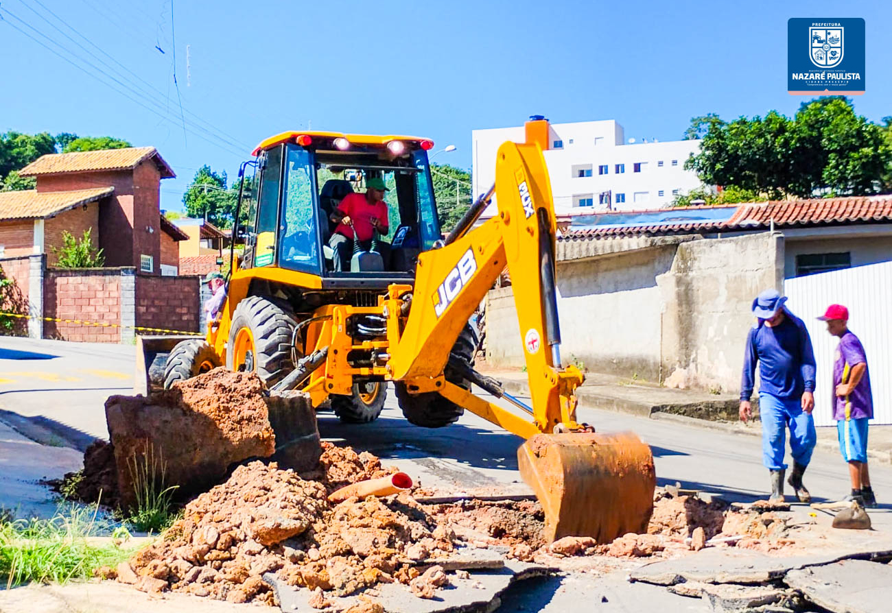 Prefeitura de Nazaré Paulista realiza reparos de dutos de águas pluviais no bairro Vicente Nunes