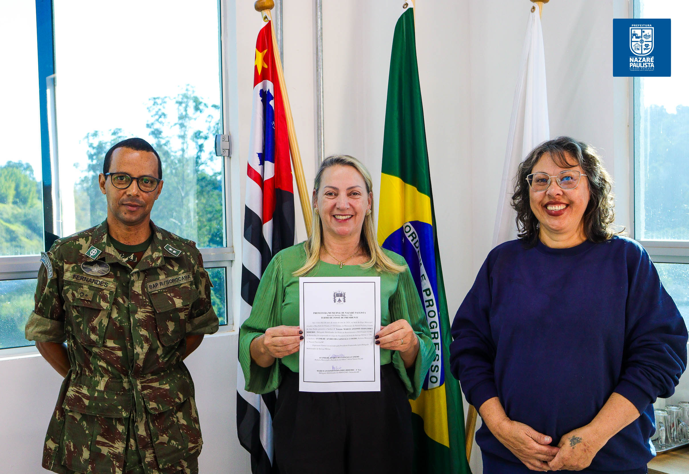 Prefeita de Nazaré Paulista toma posse como presidente da Junta de Serviço Militar