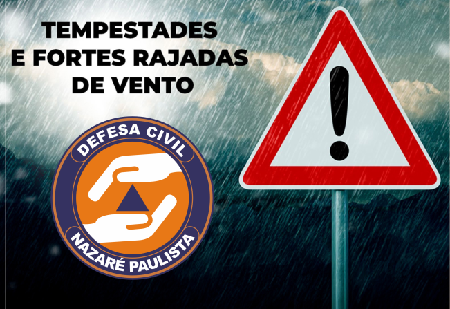 Defesa Civil de Nazaré Paulista alerta para chuvas fortes de quarta-feira (29) a domingo (02)