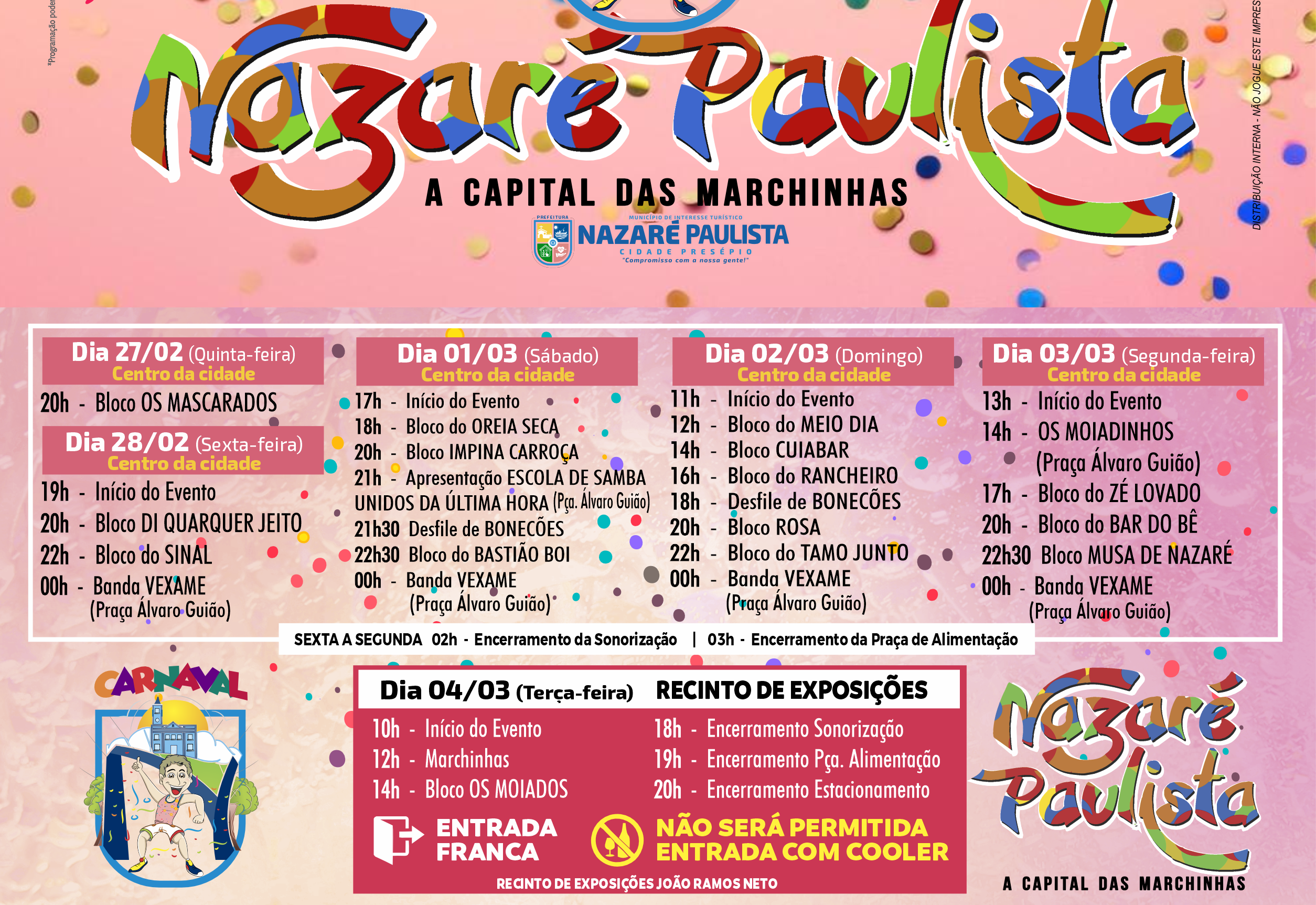 Programação Oficial - Carnaval de Marchinhas 2025 de Nazaré Paulista