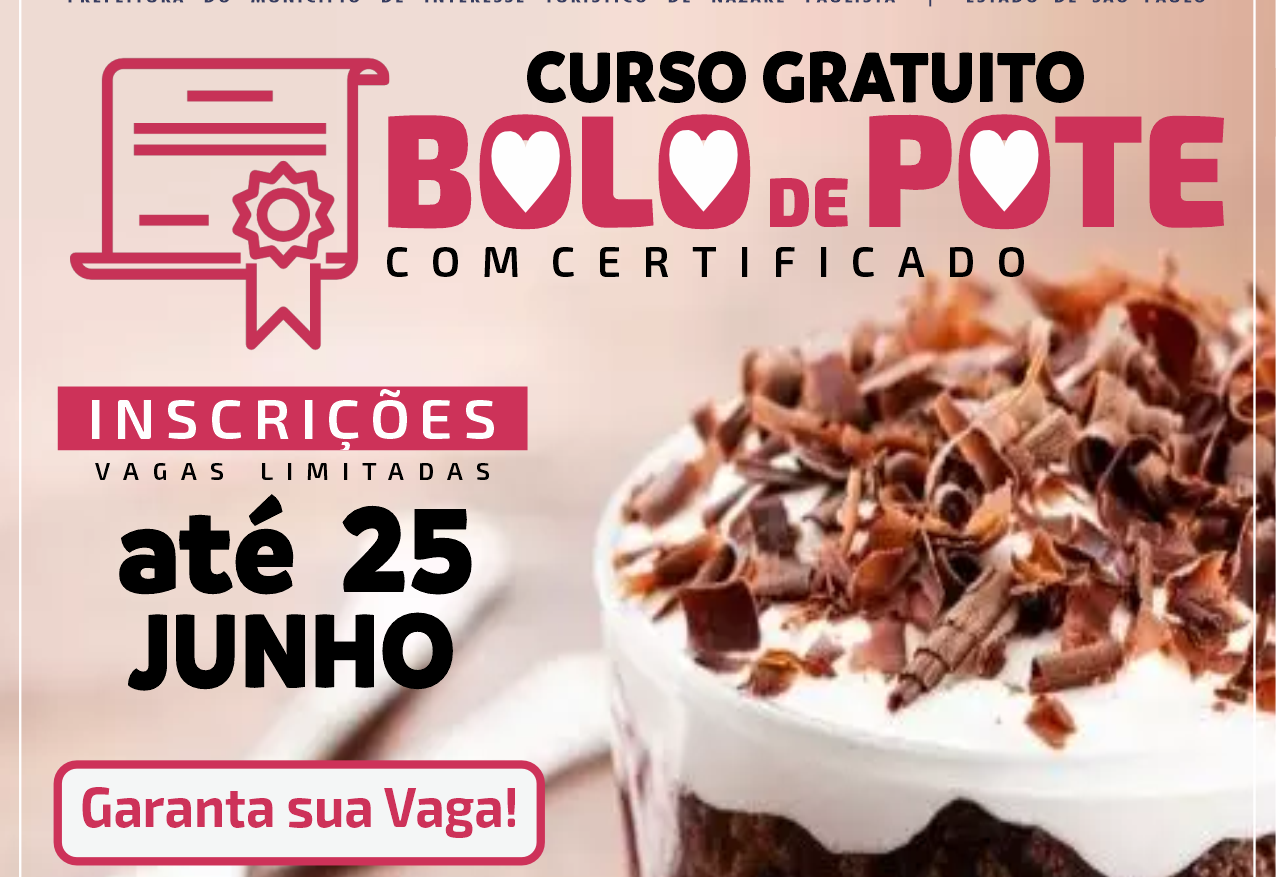Fundo Social e Sebrae oferecem curso gratuito de bolos no pote em Nazaré Paulista