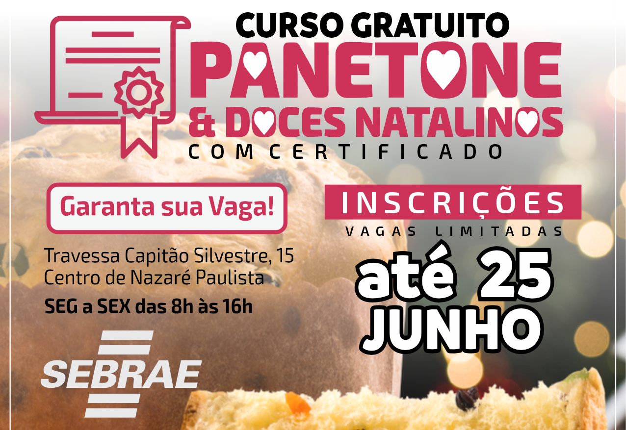 Fundo Social e Sebrae oferecem curso gratuito de Panetones e Bolos Natalinos em Nazaré Paulista