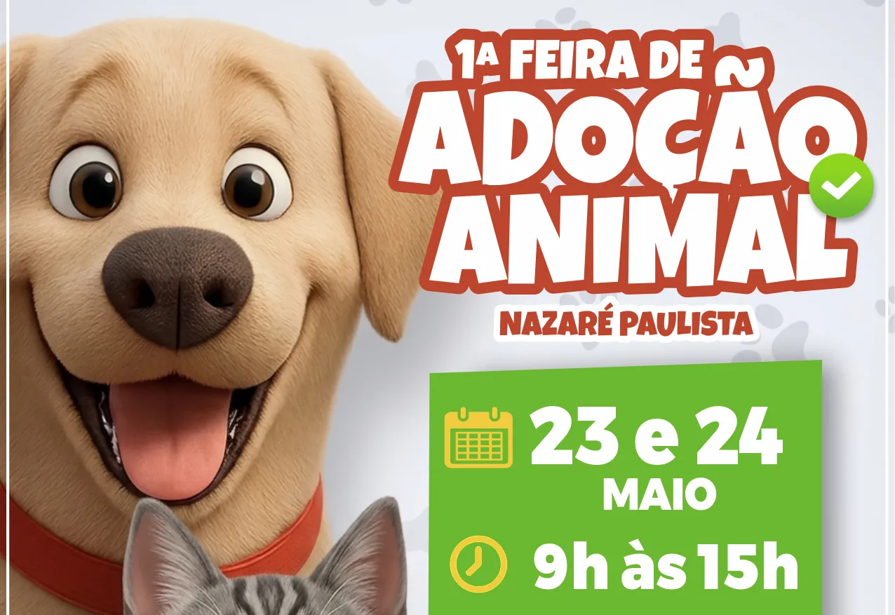 Vem aí a 1ª feira de adoção de animais de estimação em Nazaré Paulista