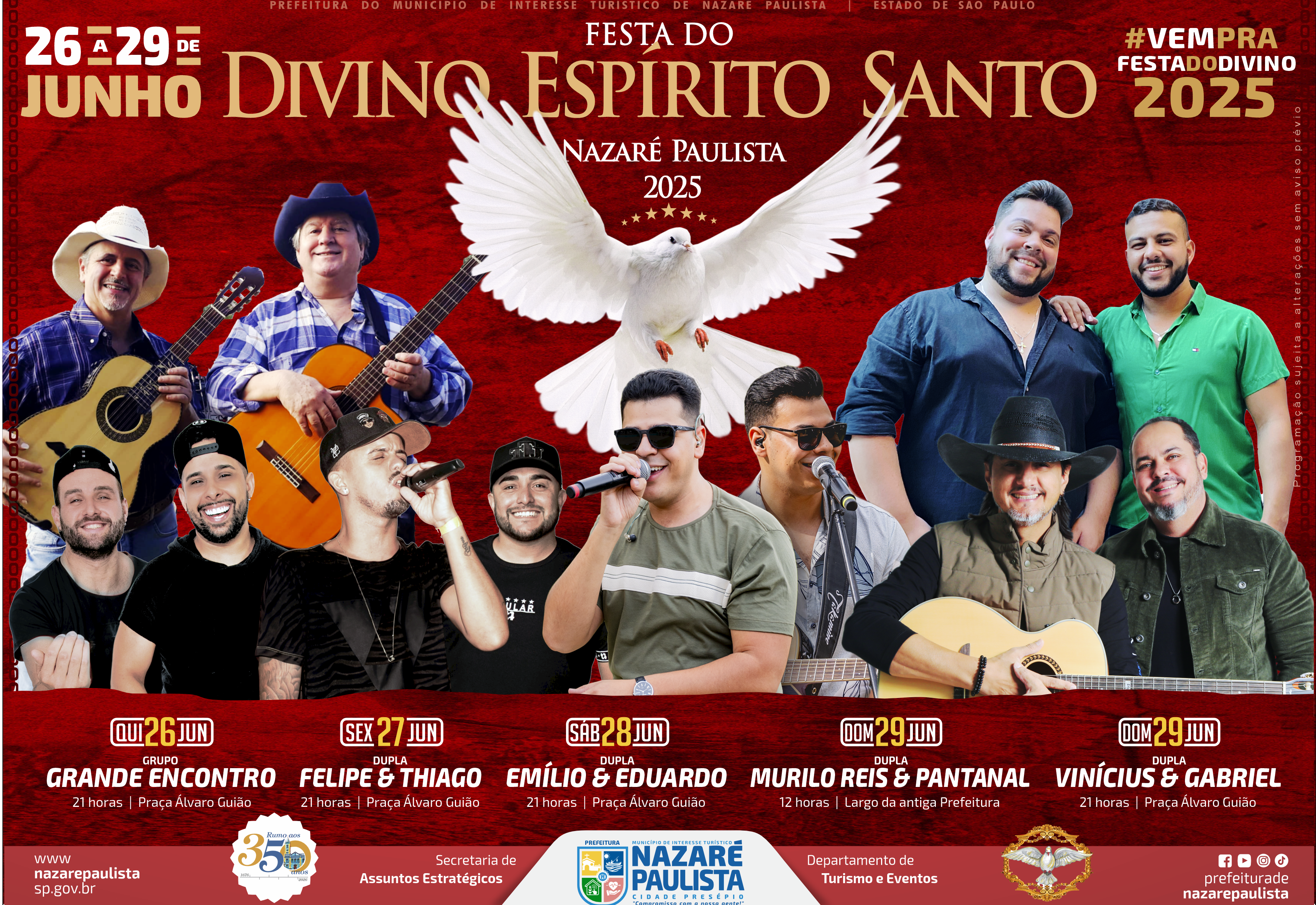 Vem aí a Festa do Divino Espírito Santo 2025 de Nazaré Paulista