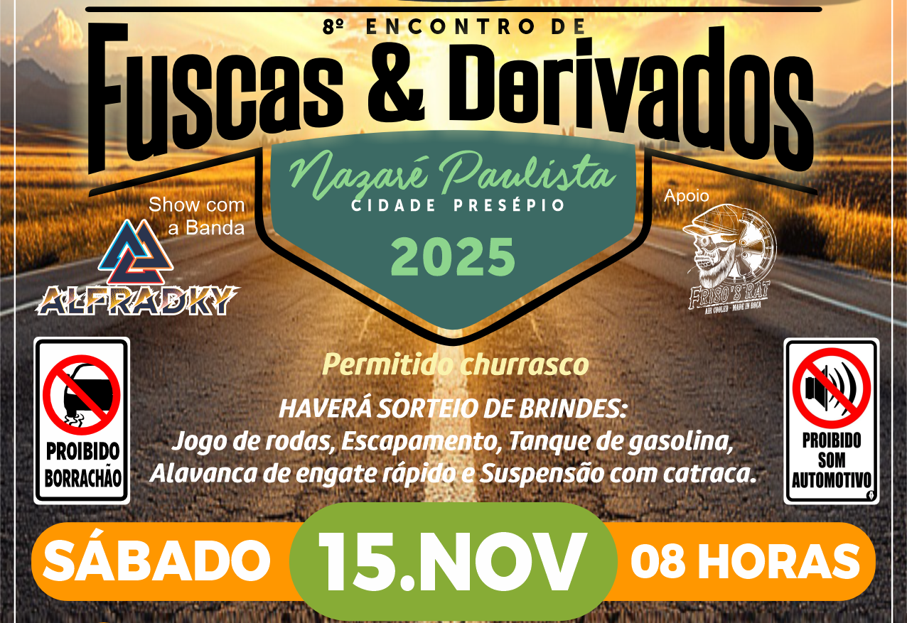 Vem aí, o 8º Encontro de Fuscas e Derivados de Nazaré Paulista 