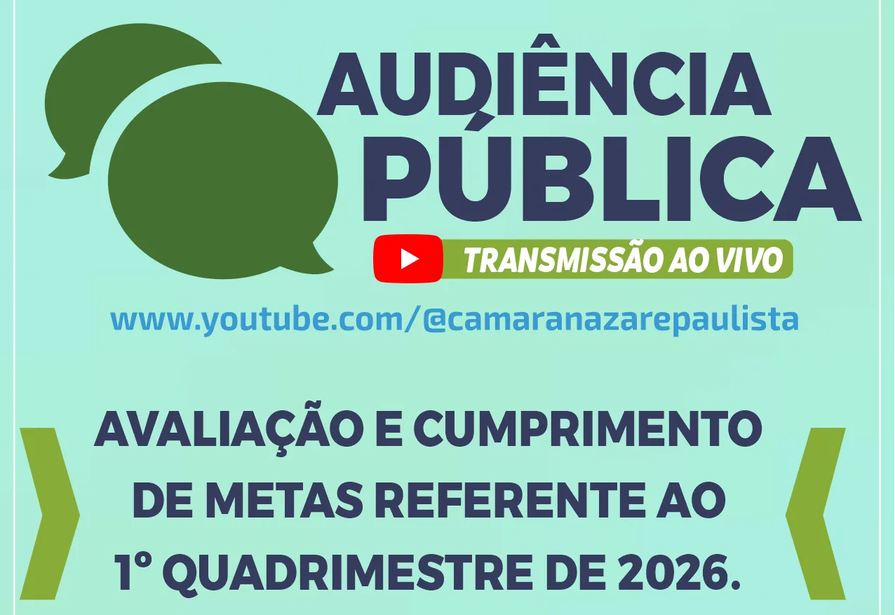 Secretaria de finanças realizará audiência pública (27/05) na câmara de Nazaré Paulista